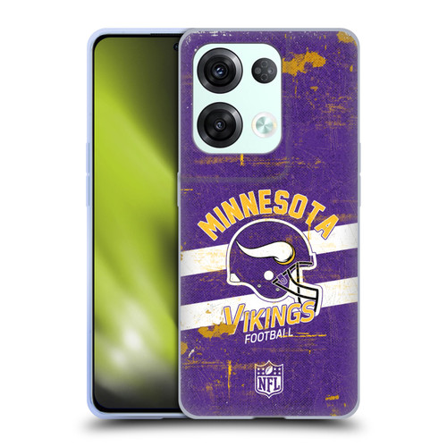 NFL Minnesota Vikings Logo Art Helmet Distressed Soft Gel Case for OPPO Reno8 Pro