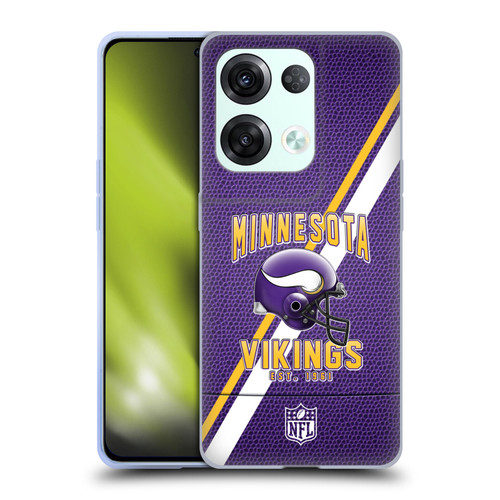 NFL Minnesota Vikings Logo Art Football Stripes Soft Gel Case for OPPO Reno8 Pro