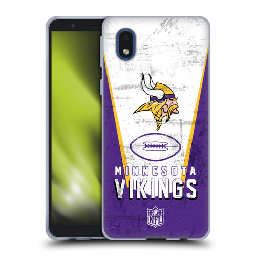 NFL Minnesota Vikings Logo Art Banner Soft Gel Case for Samsung Galaxy A01 Core (2020)