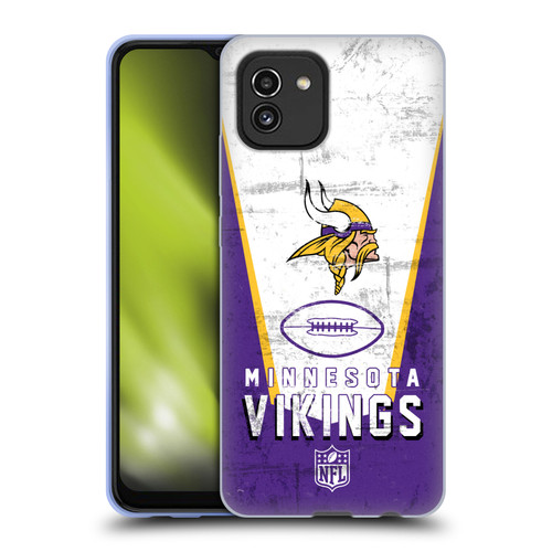NFL Minnesota Vikings Logo Art Banner Soft Gel Case for Samsung Galaxy A03 (2021)