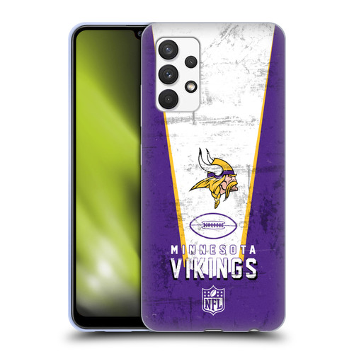 NFL Minnesota Vikings Logo Art Banner Soft Gel Case for Samsung Galaxy A32 (2021)