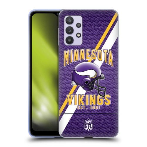 NFL Minnesota Vikings Logo Art Football Stripes Soft Gel Case for Samsung Galaxy A32 5G / M32 5G (2021)