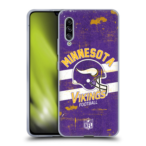 NFL Minnesota Vikings Logo Art Helmet Distressed Soft Gel Case for Samsung Galaxy A90 5G (2019)