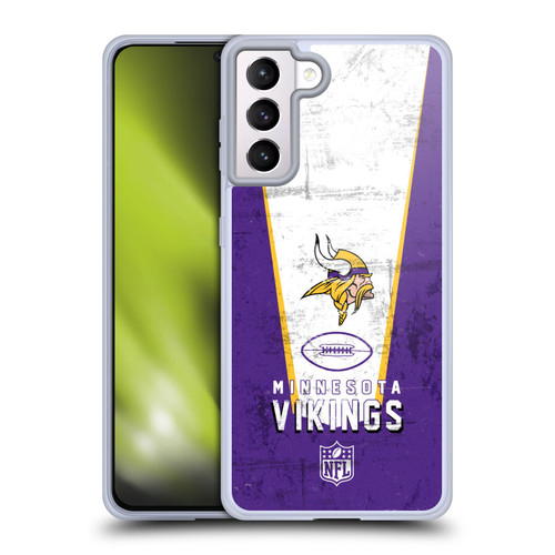 NFL Minnesota Vikings Logo Art Banner Soft Gel Case for Samsung Galaxy S21+ 5G