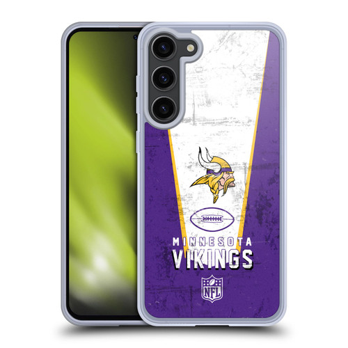 NFL Minnesota Vikings Logo Art Banner Soft Gel Case for Samsung Galaxy S23+ 5G