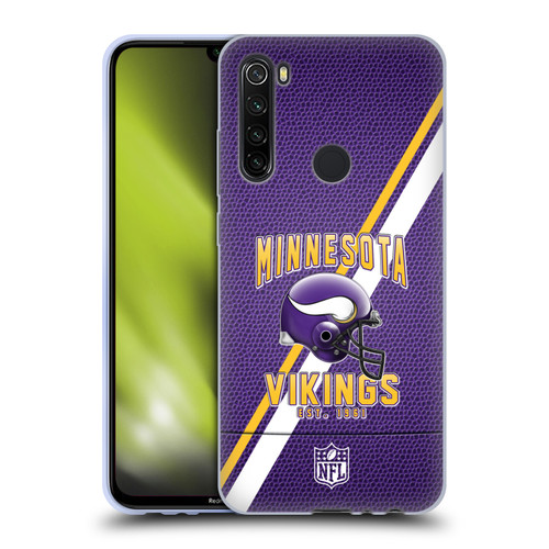 NFL Minnesota Vikings Logo Art Football Stripes Soft Gel Case for Xiaomi Redmi Note 8T