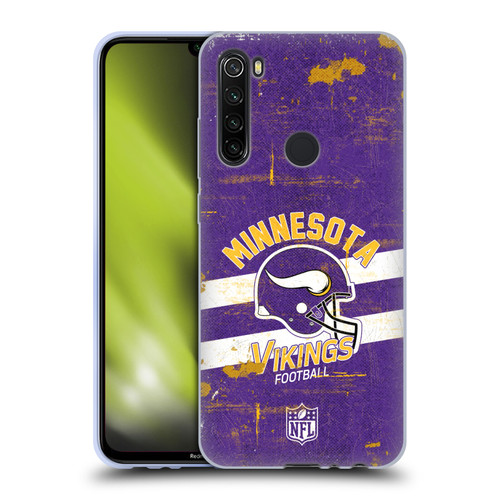 NFL Minnesota Vikings Logo Art Helmet Distressed Soft Gel Case for Xiaomi Redmi Note 8T