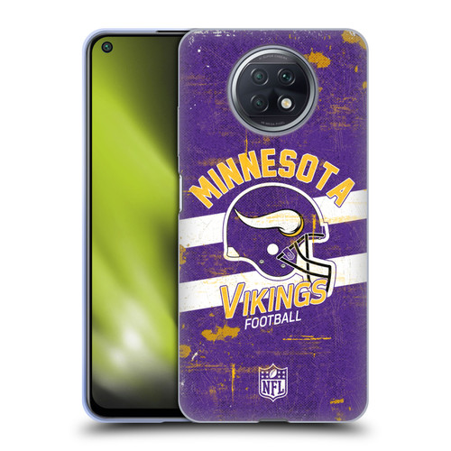 NFL Minnesota Vikings Logo Art Helmet Distressed Soft Gel Case for Xiaomi Redmi Note 9T 5G