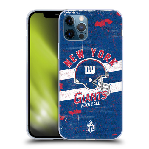 NFL New York Giants Logo Art Helmet Distressed Soft Gel Case for Apple iPhone 12 / iPhone 12 Pro