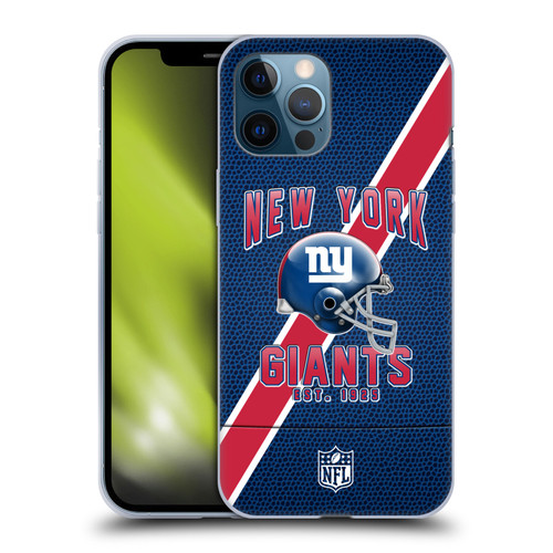NFL New York Giants Logo Art Football Stripes Soft Gel Case for Apple iPhone 12 Pro Max