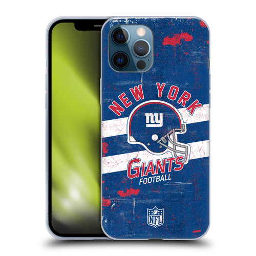 NFL New York Giants Logo Art Helmet Distressed Soft Gel Case for Apple iPhone 12 Pro Max