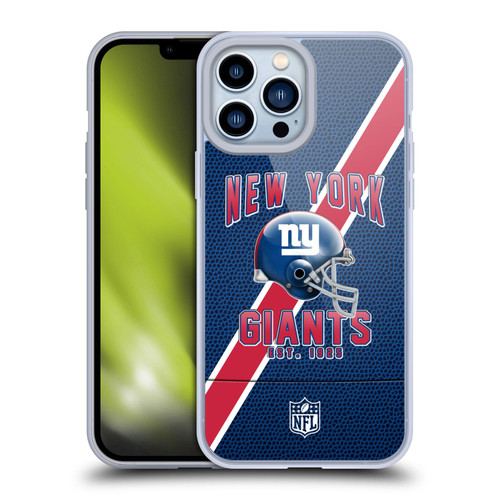 NFL New York Giants Logo Art Football Stripes Soft Gel Case for Apple iPhone 13 Pro Max