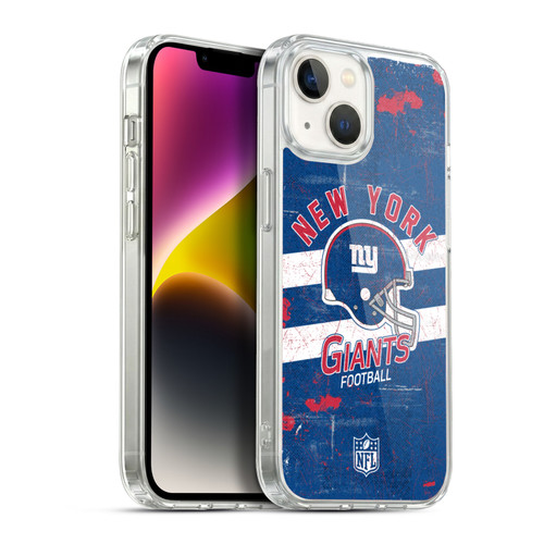 NFL New York Giants Logo Art Helmet Distressed Soft Gel Case for Apple iPhone 14