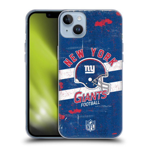 NFL New York Giants Logo Art Helmet Distressed Soft Gel Case for Apple iPhone 14 Plus