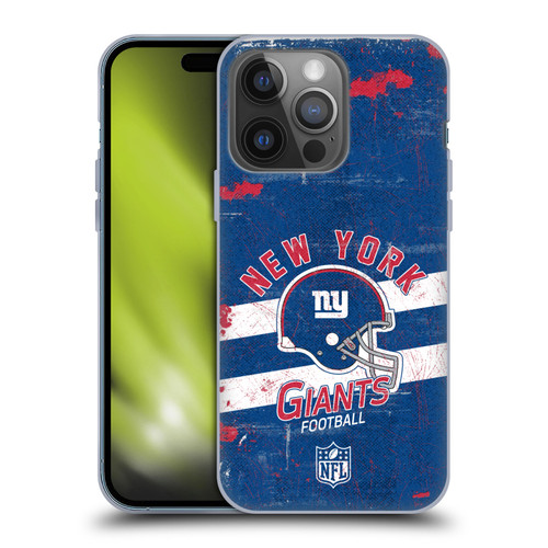 NFL New York Giants Logo Art Helmet Distressed Soft Gel Case for Apple iPhone 14 Pro