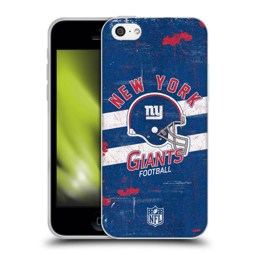 NFL New York Giants Logo Art Helmet Distressed Soft Gel Case for Apple iPhone 5c