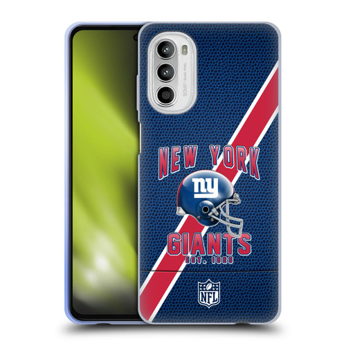 NFL New York Giants Logo Art Football Stripes Soft Gel Case for Motorola Moto G52