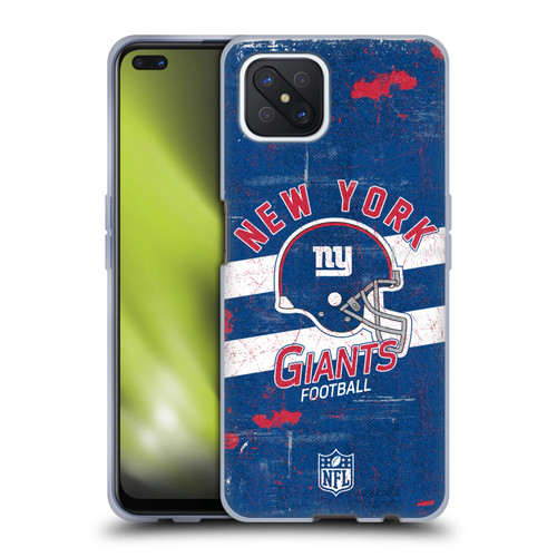 NFL New York Giants Logo Art Helmet Distressed Soft Gel Case for OPPO Reno4 Z 5G