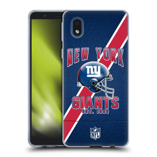 NFL New York Giants Logo Art Football Stripes Soft Gel Case for Samsung Galaxy A01 Core (2020)