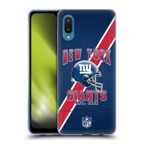 NFL New York Giants Logo Art Football Stripes Soft Gel Case for Samsung Galaxy A02/M02 (2021)