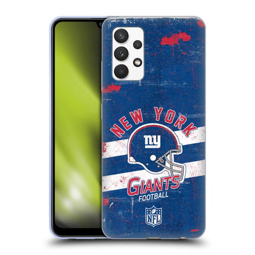 NFL New York Giants Logo Art Helmet Distressed Soft Gel Case for Samsung Galaxy A32 (2021)