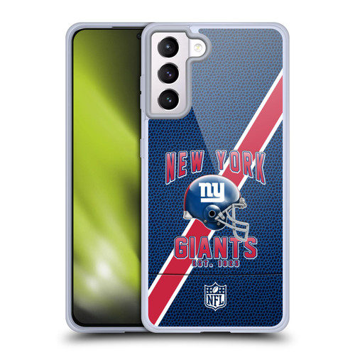 NFL New York Giants Logo Art Football Stripes Soft Gel Case for Samsung Galaxy S21+ 5G