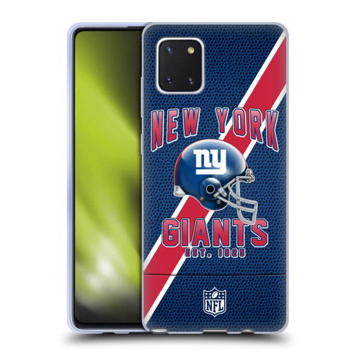 NFL New York Giants Logo Art Football Stripes Soft Gel Case for Samsung Galaxy Note10 Lite