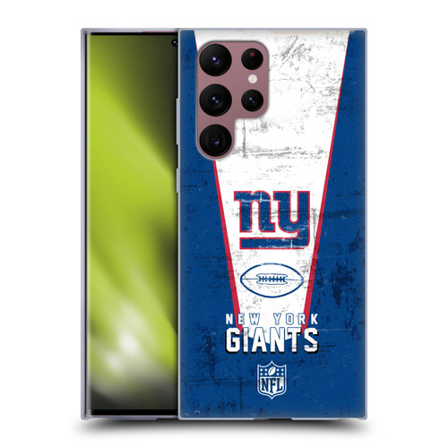 NFL New York Giants Logo Art Banner Soft Gel Case for Samsung Galaxy S22 Ultra 5G