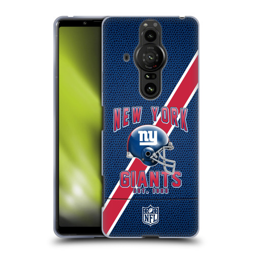 NFL New York Giants Logo Art Football Stripes Soft Gel Case for Sony Xperia Pro-I