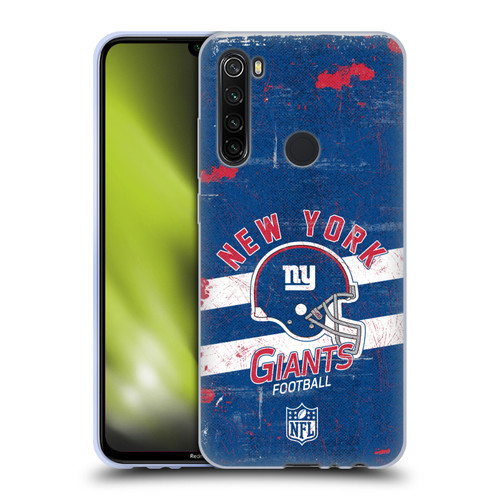 NFL New York Giants Logo Art Helmet Distressed Soft Gel Case for Xiaomi Redmi Note 8T