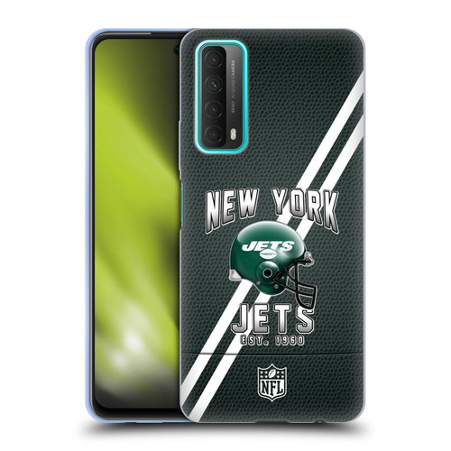 NFL New York Jets Logo Art Football Stripes Soft Gel Case for Huawei P Smart (2021)