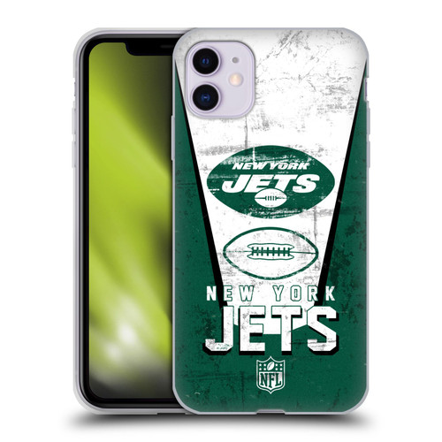 NFL New York Jets Logo Art Banner Soft Gel Case for Apple iPhone 11
