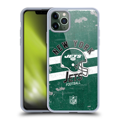 NFL New York Jets Logo Art Helmet Distressed Soft Gel Case for Apple iPhone 11 Pro Max
