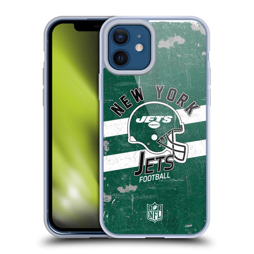 NFL New York Jets Logo Art Helmet Distressed Soft Gel Case for Apple iPhone 12 / iPhone 12 Pro