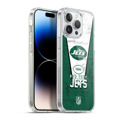 NFL New York Jets Logo Art Banner Soft Gel Case for Apple iPhone 13 Pro Max & MagSafe