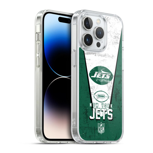 NFL New York Jets Logo Art Banner Soft Gel Case for Apple iPhone 13 Pro & MagSafe