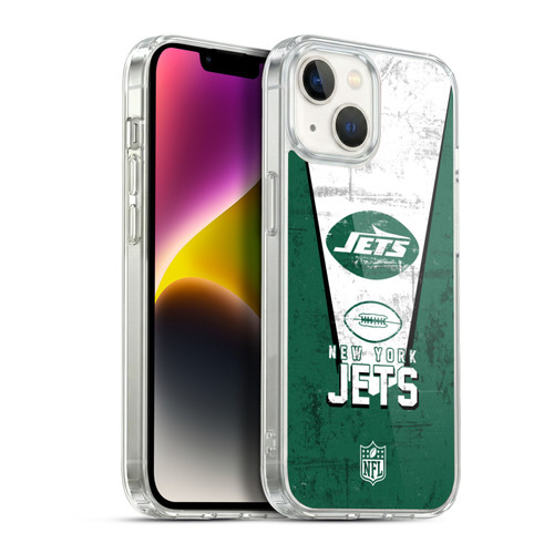 NFL New York Jets Logo Art Banner Soft Gel Case for Apple iPhone 14