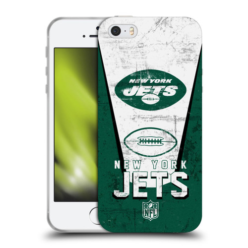 NFL New York Jets Logo Art Banner Soft Gel Case for Apple iPhone 5 / 5s / iPhone SE 2016