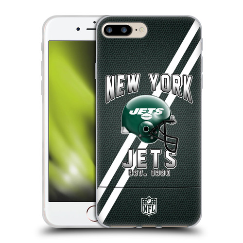 NFL New York Jets Logo Art Football Stripes Soft Gel Case for Apple iPhone 7 Plus / iPhone 8 Plus