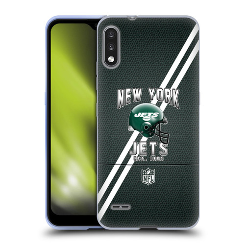 NFL New York Jets Logo Art Football Stripes Soft Gel Case for LG K22