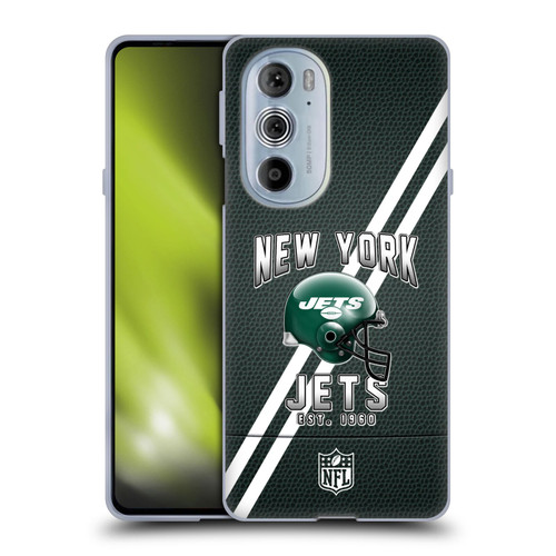 NFL New York Jets Logo Art Football Stripes Soft Gel Case for Motorola Edge X30