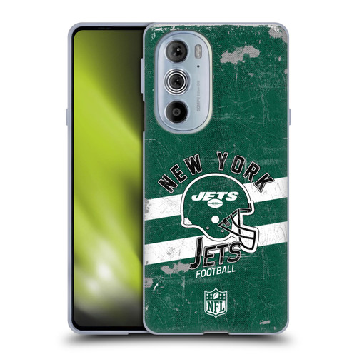 NFL New York Jets Logo Art Helmet Distressed Soft Gel Case for Motorola Edge X30