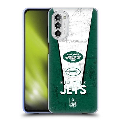 NFL New York Jets Logo Art Banner Soft Gel Case for Motorola Moto G52