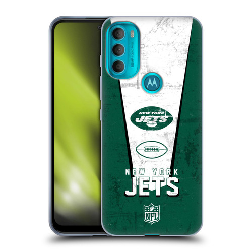 NFL New York Jets Logo Art Banner Soft Gel Case for Motorola Moto G71 5G