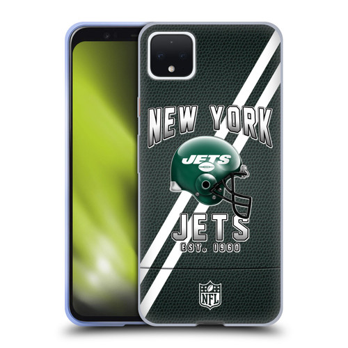 NFL New York Jets Logo Art Football Stripes Soft Gel Case for Google Pixel 4 XL