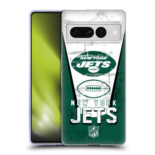 NFL New York Jets Logo Art Banner Soft Gel Case for Google Pixel 7 Pro