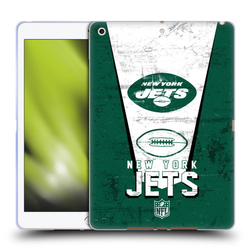 NFL New York Jets Logo Art Banner Soft Gel Case for Apple iPad 10.2 2019/2020/2021