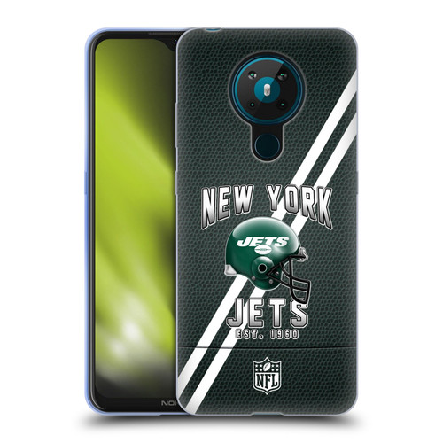 NFL New York Jets Logo Art Football Stripes Soft Gel Case for Nokia 5.3