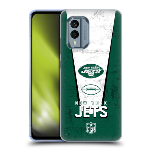 NFL New York Jets Logo Art Banner Soft Gel Case for Nokia X30