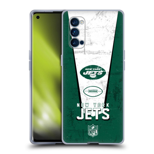 NFL New York Jets Logo Art Banner Soft Gel Case for OPPO Reno 4 Pro 5G